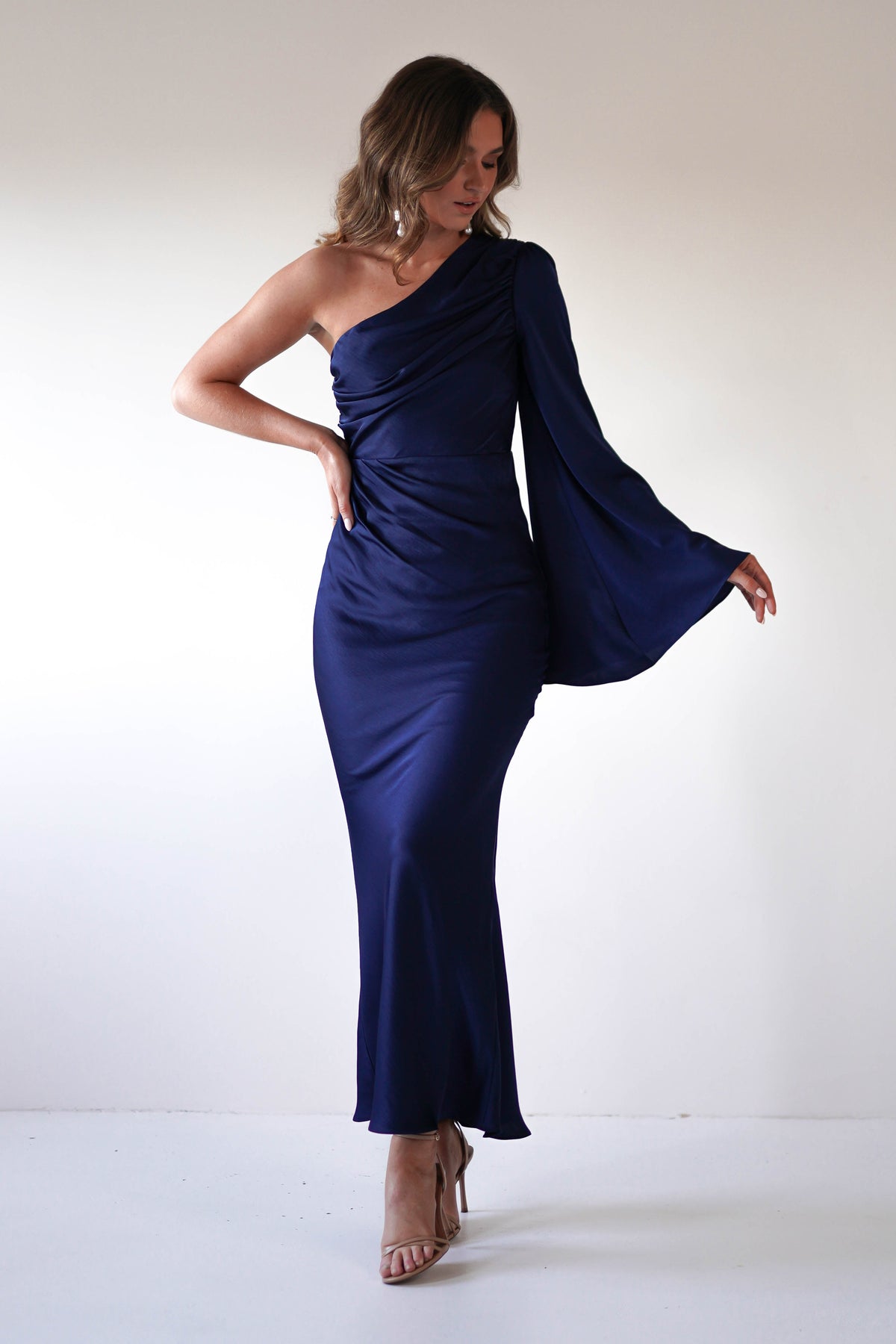 Sylvana Silky Maxi Dress | Navy-Oh Hello Clothing