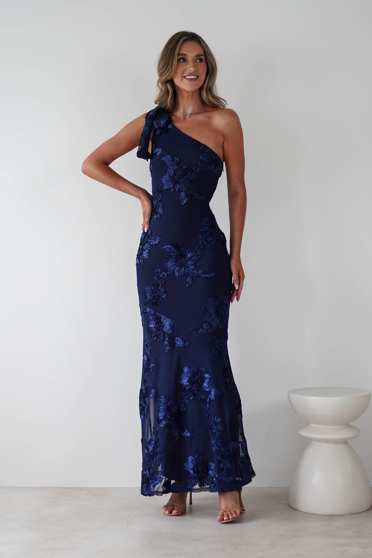 Thelma Floral Textured Maxi Dress | Navy-Oh Hello Clothing