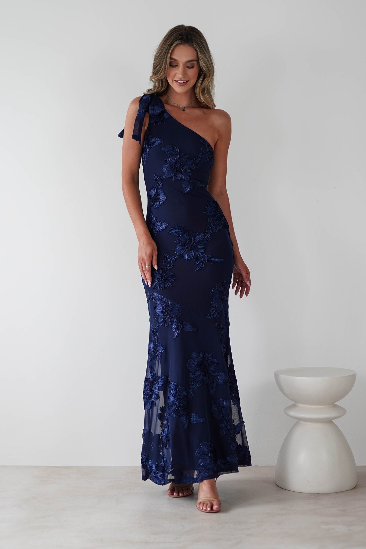 Thelma Floral Textured Maxi Dress | Navy-Oh Hello Clothing