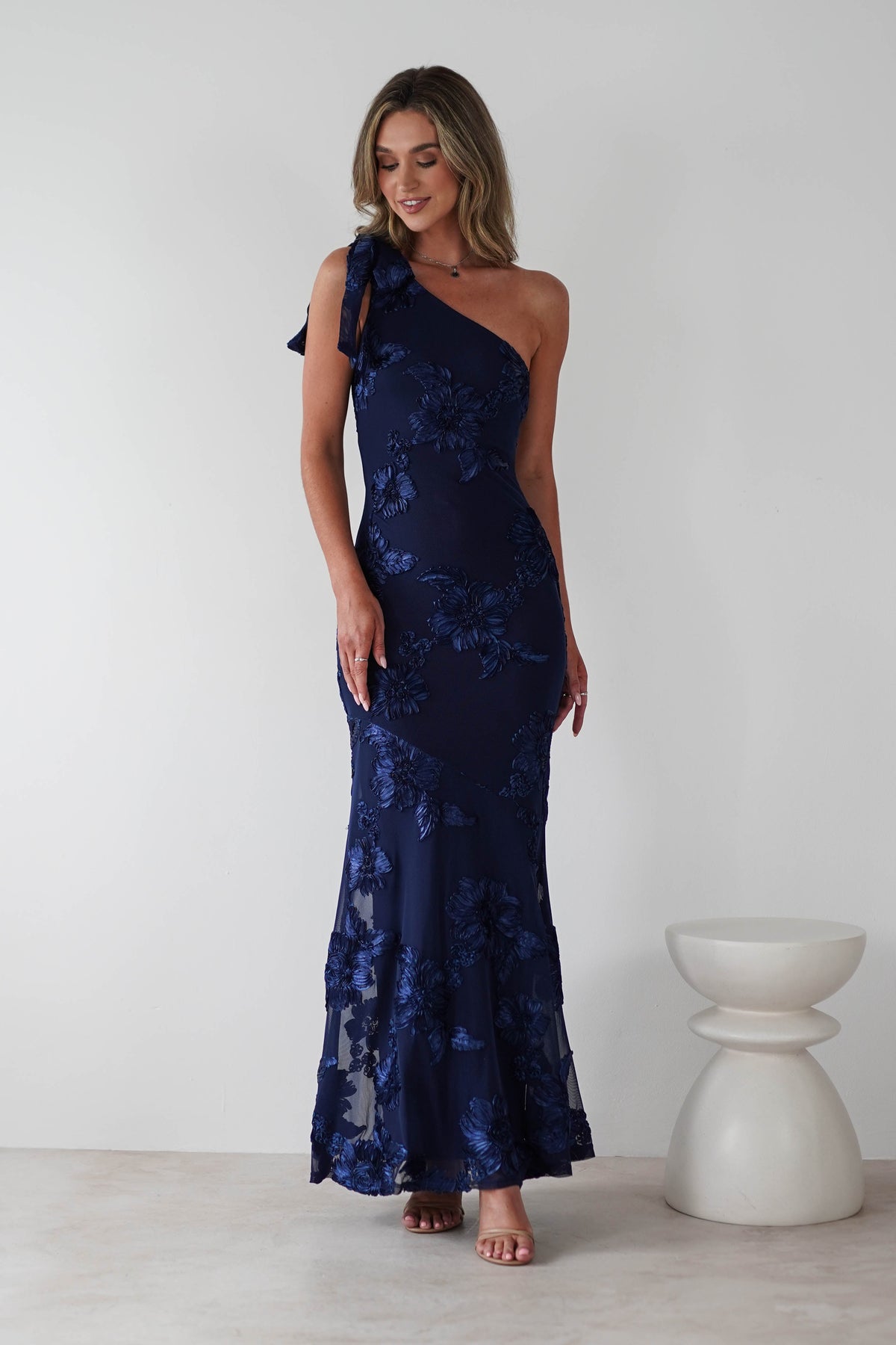Thelma Floral Textured Maxi Dress | Navy-Oh Hello Clothing