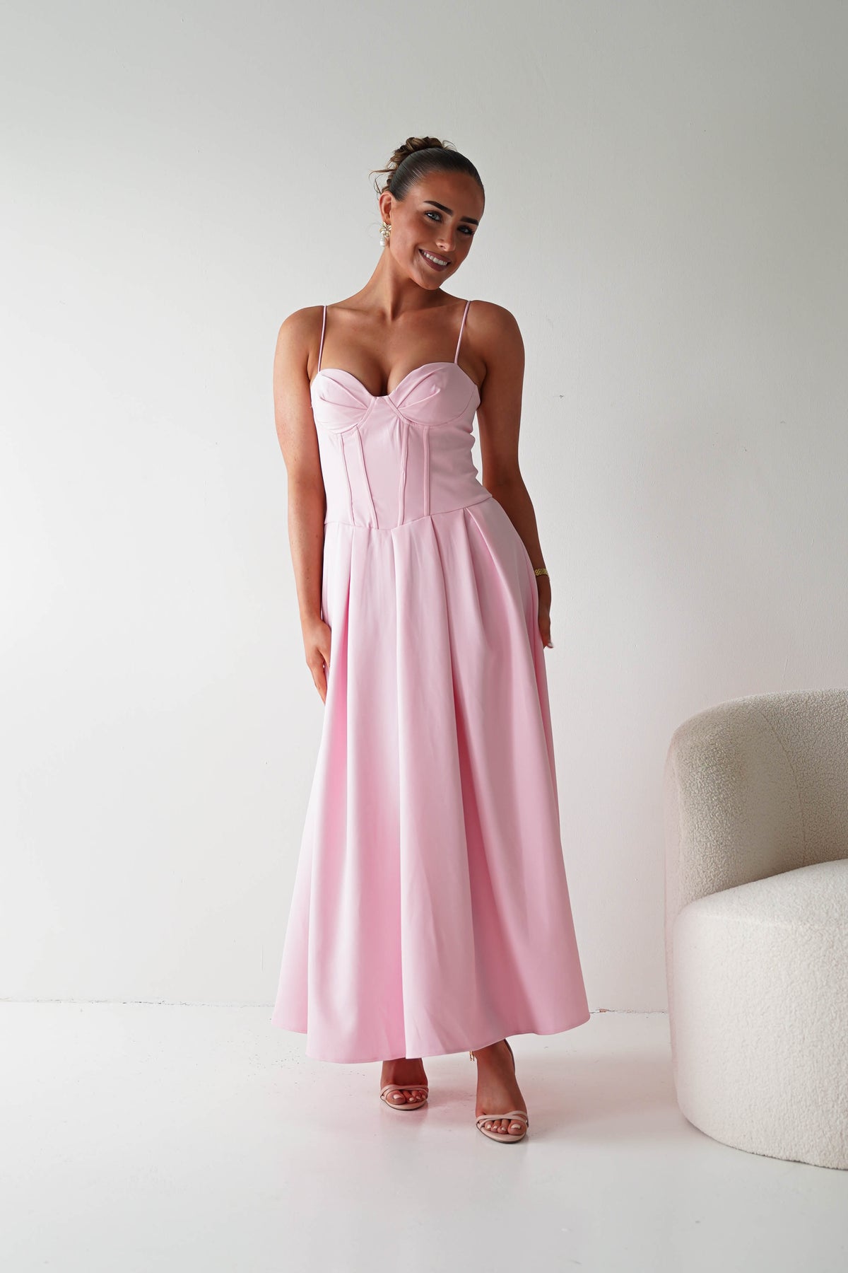 Tully Sweetheart Corset Midaxi Dress | Pink-Oh Hello Clothing