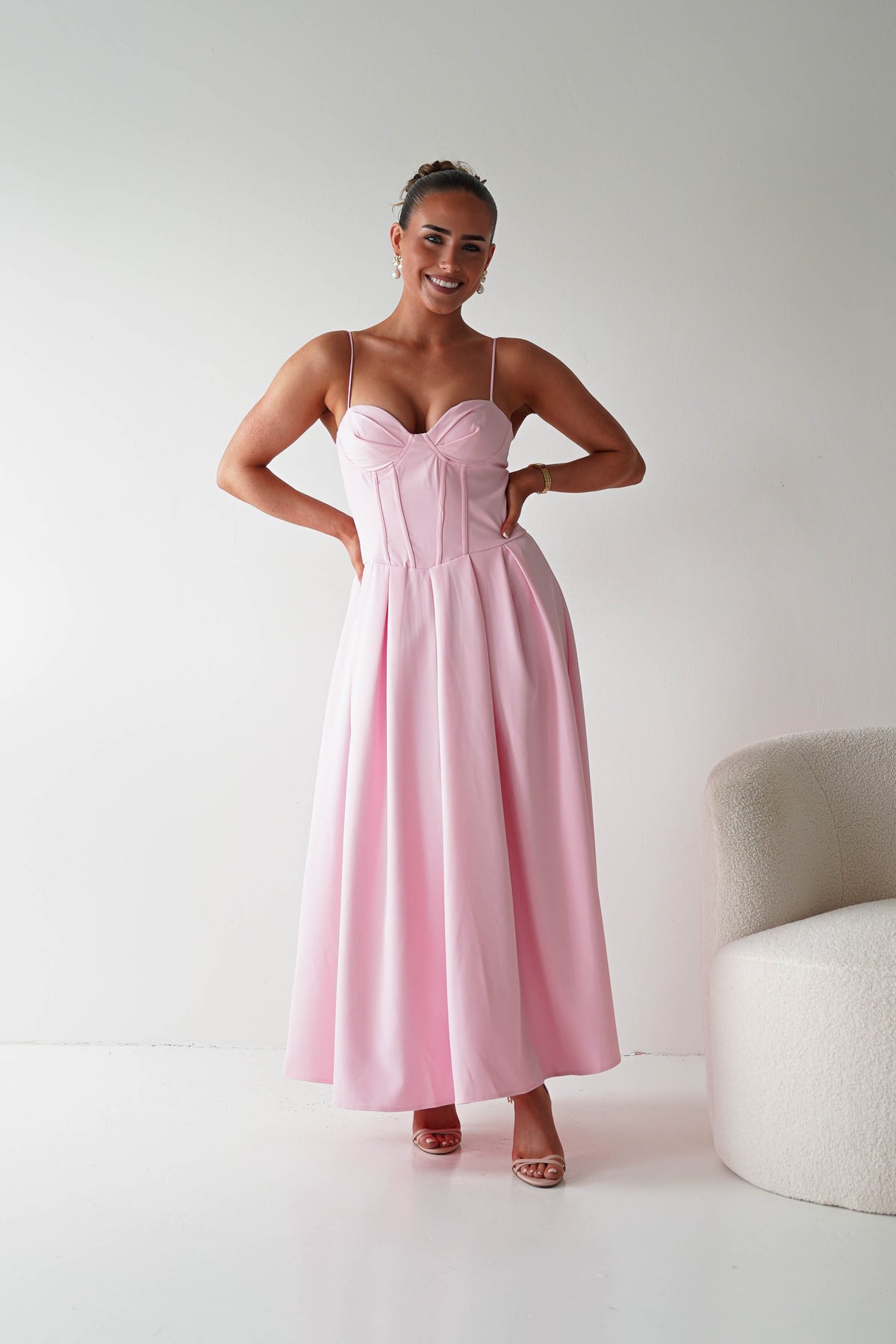 Tully Sweetheart Corset Midaxi Dress | Pink-Oh Hello Clothing