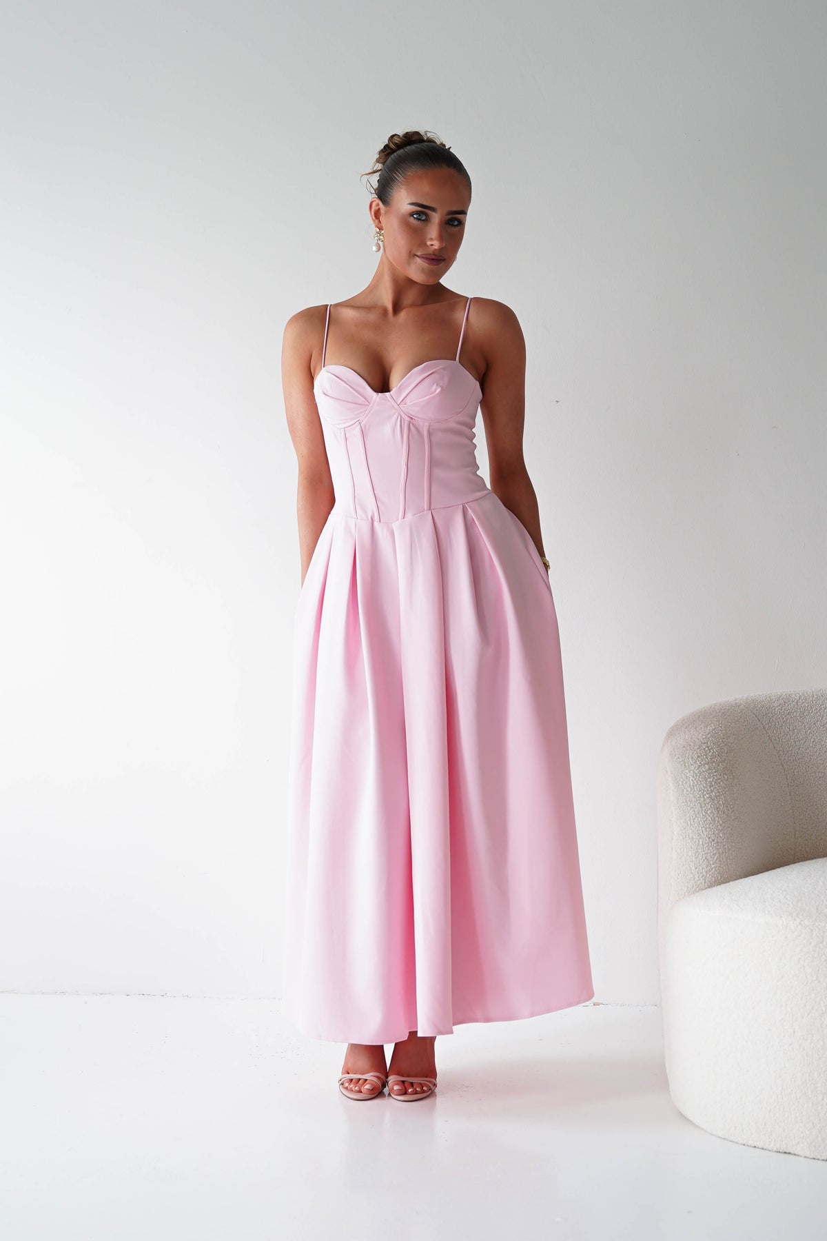 Tully Sweetheart Corset Midaxi Dress | Pink-Oh Hello Clothing