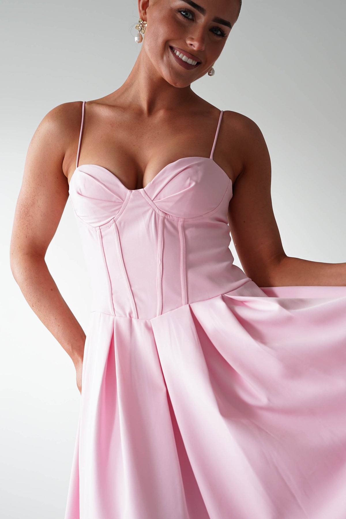 Tully Sweetheart Corset Midaxi Dress | Pink-Oh Hello Clothing