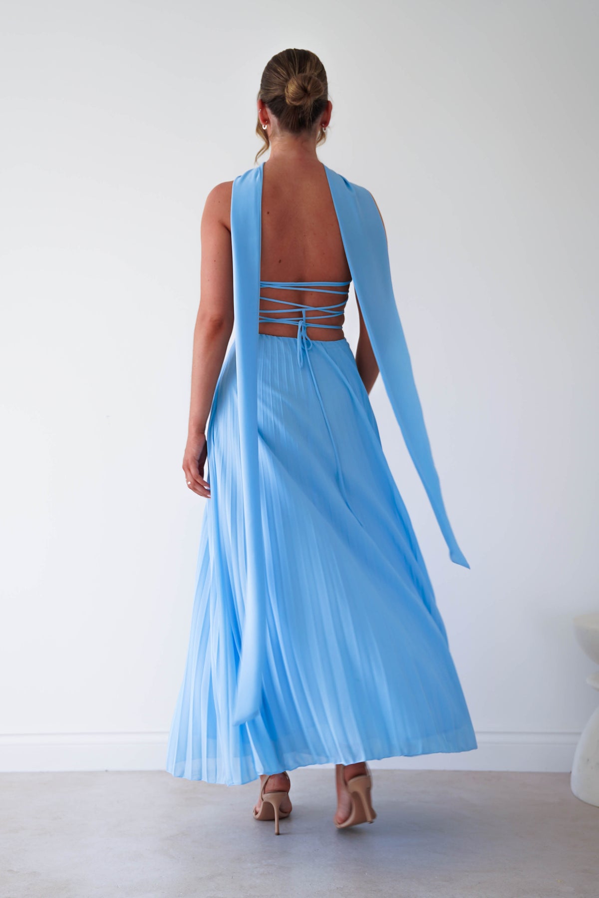 Vasanti Pleated Strapless Maxi Dress | Blue-Oh Hello Clothing