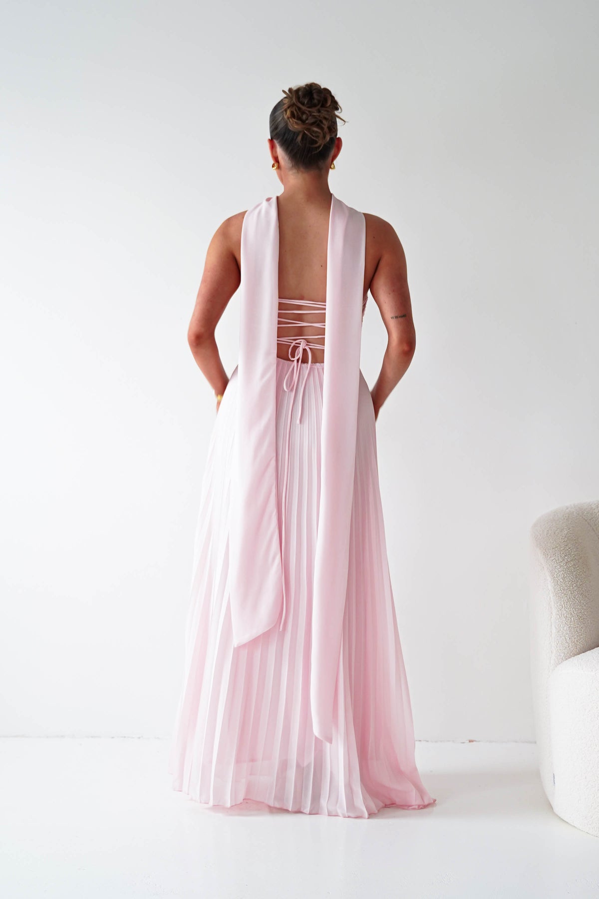 Vasanti Pleated Strapless Maxi Dress | Blush-Oh Hello Clothing