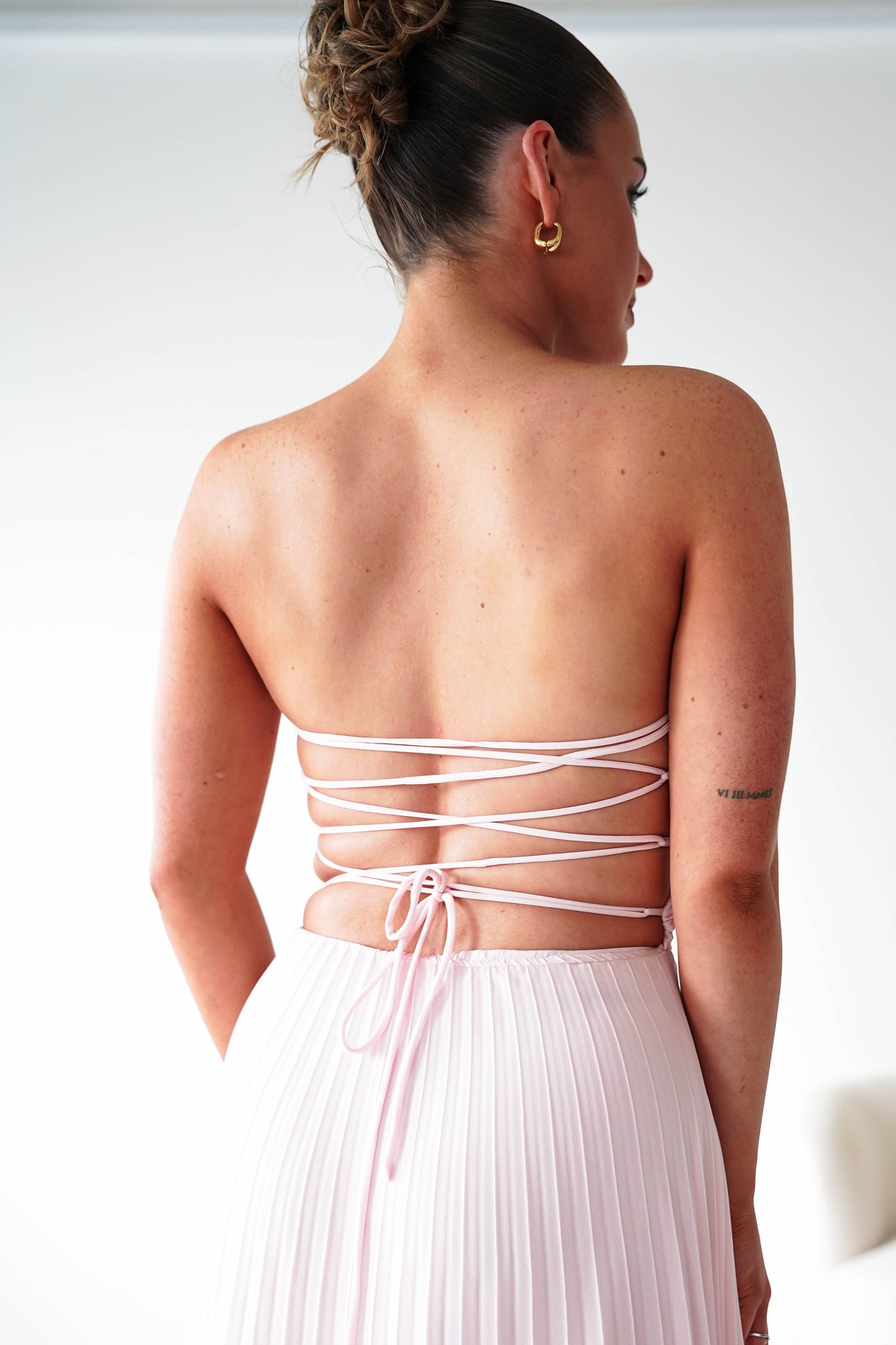 Vasanti Pleated Strapless Maxi Dress | Blush-Oh Hello Clothing