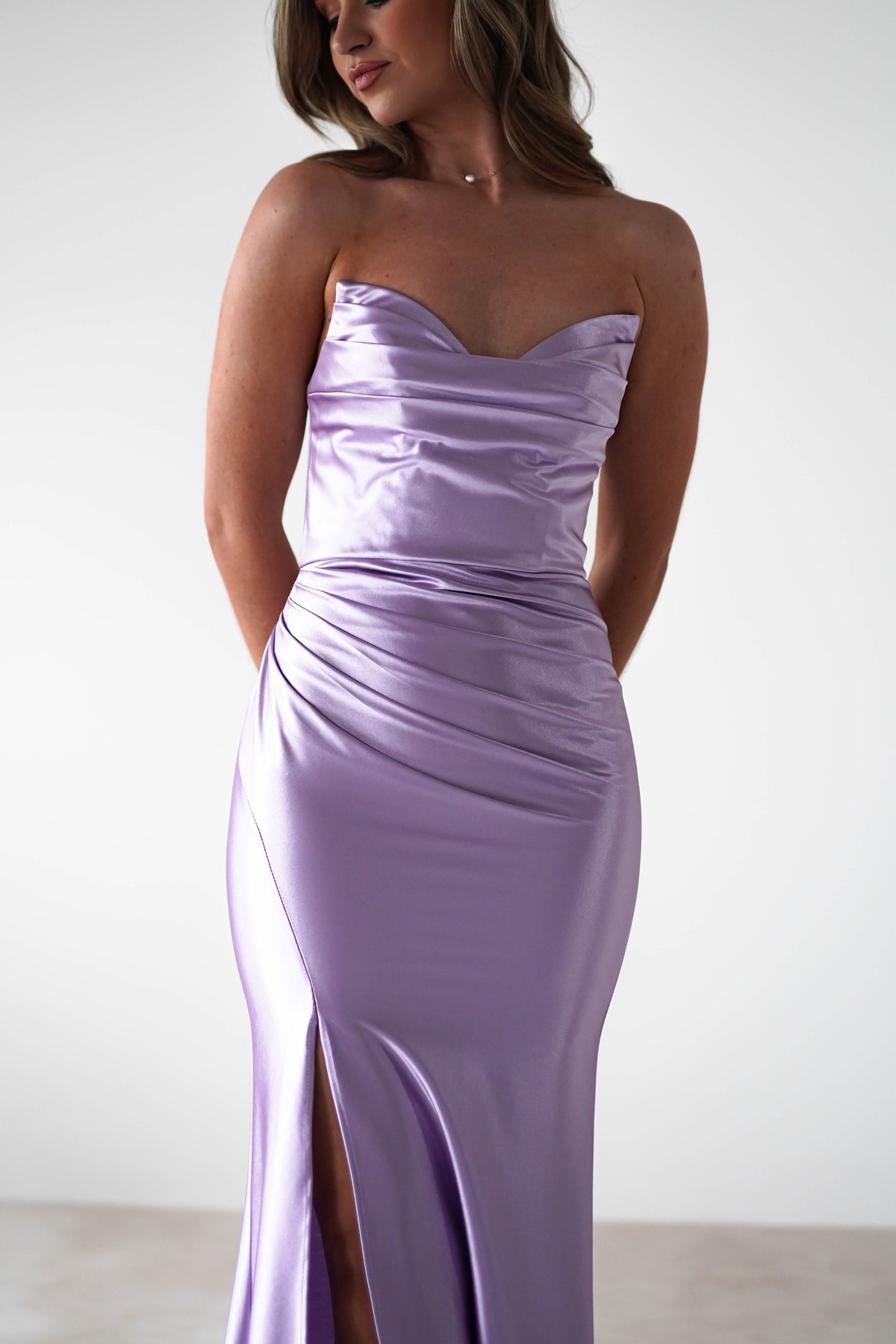 Venice Strapless Bodycon Gown | Lilac-Oh Hello Clothing