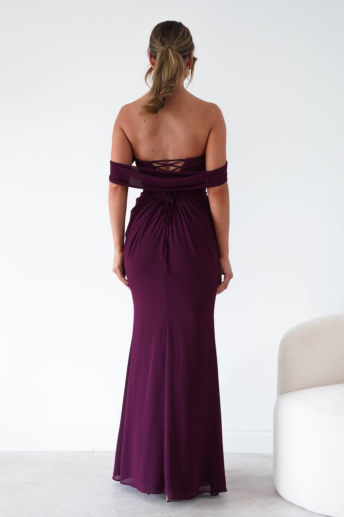 Willow Bardot Draped Maxi Dress | Wine-Oh Hello Clothing
