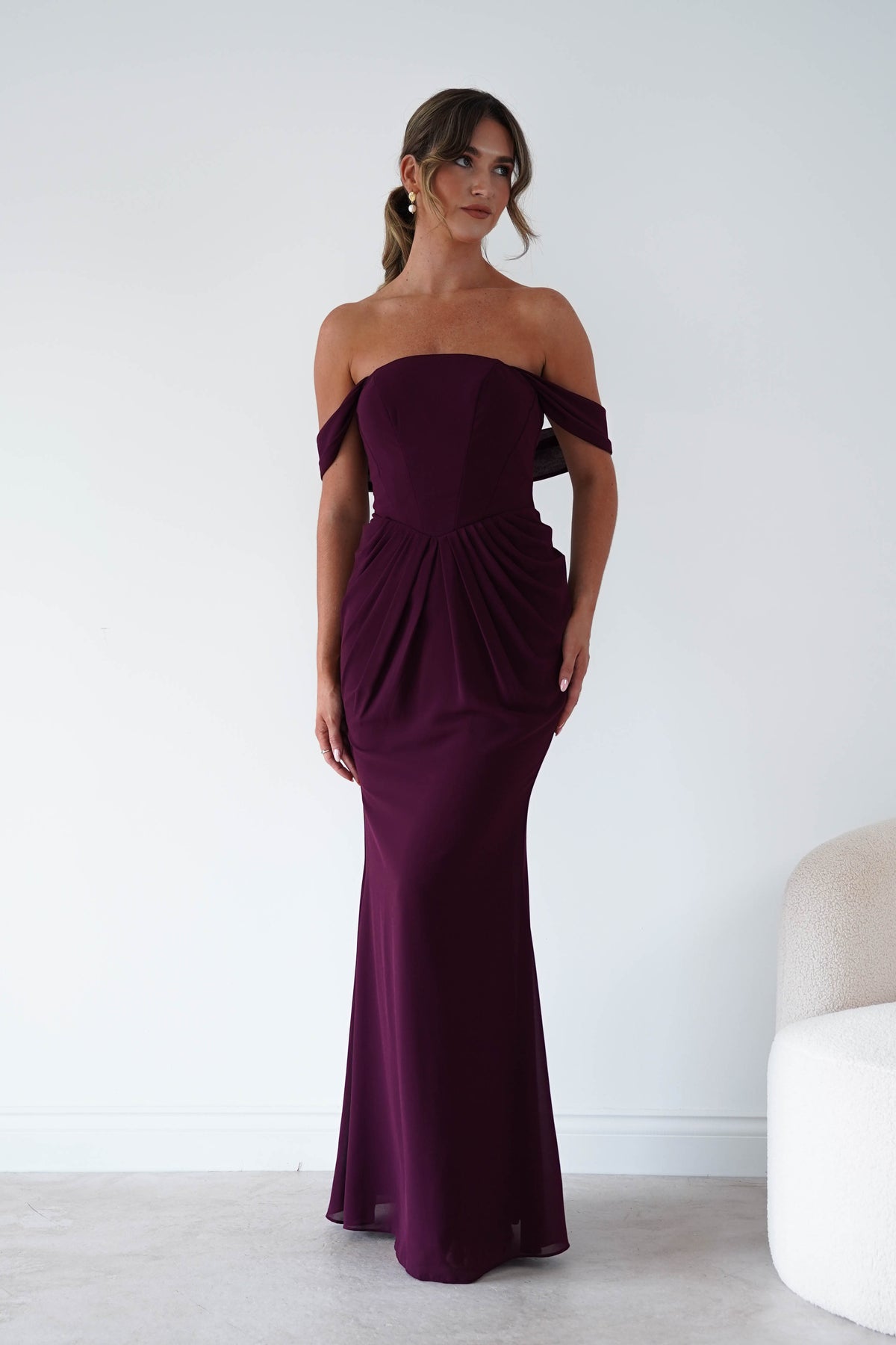 Willow Bardot Draped Maxi Dress | Wine-Oh Hello Clothing