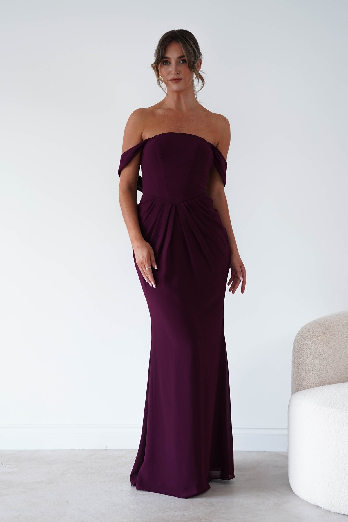 Willow Bardot Draped Maxi Dress | Wine-Oh Hello Clothing