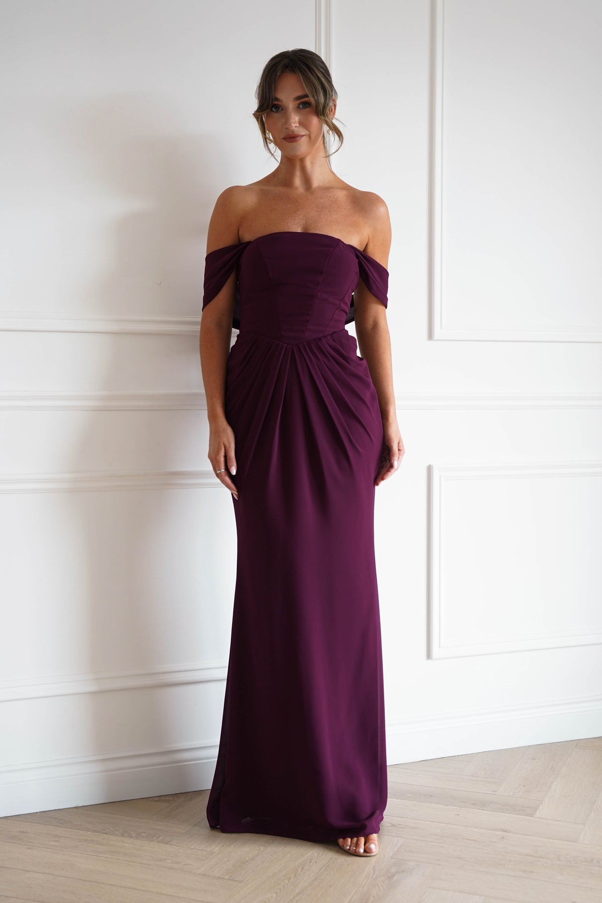 Willow Bardot Draped Maxi Dress | Wine-Oh Hello Clothing