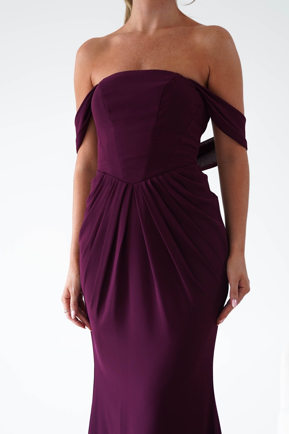 Willow Bardot Draped Maxi Dress | Wine-Oh Hello Clothing
