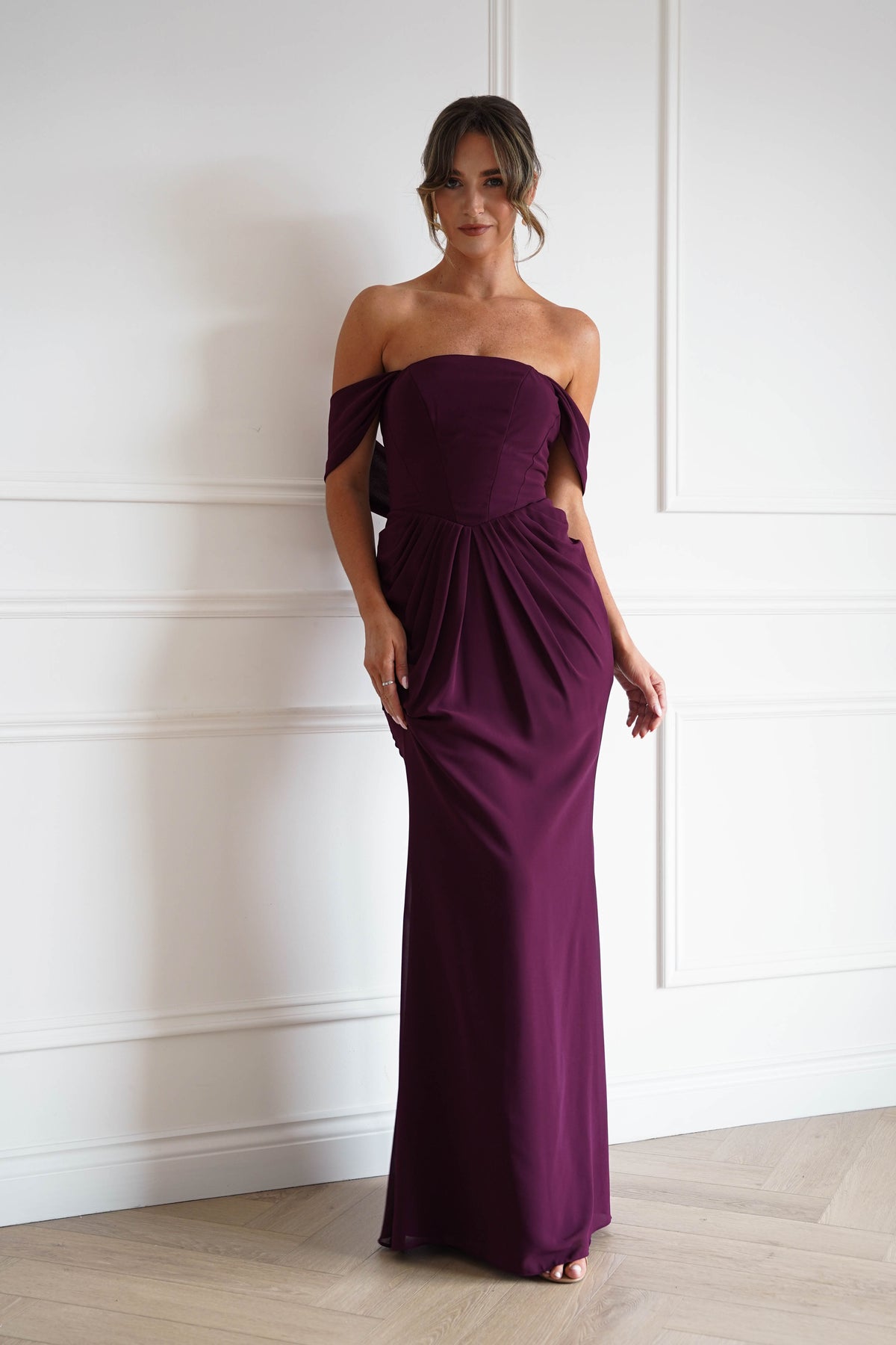 Willow Bardot Draped Maxi Dress | Wine-Oh Hello Clothing