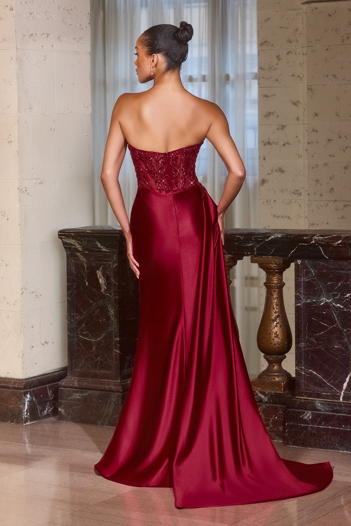 Yasmin Strapless Sequin Bodice Gown | Wine-Oh Hello Clothing