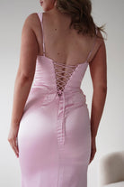 Oh Hello Clothing Dresses > Prom Dresses Addison Sqaure Neck Satin Maxi Dress | Pink