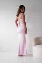 Oh Hello Clothing Dresses > Prom Dresses Addison Sqaure Neck Satin Maxi Dress | Pink