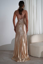 Adeline Rhinestone Halterneck Gown | Gold | Debs & Prom | Formal Gown | Oh Hello Clothing