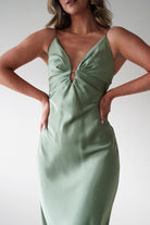 Oh Hello Clothing Women > Clothing > Dresses Adley Soft Satin Maxi Dress | Olive