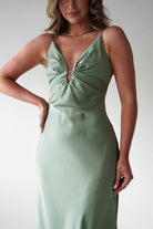 Oh Hello Clothing Women > Clothing > Dresses Adley Soft Satin Maxi Dress | Olive