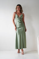 Oh Hello Clothing Women > Clothing > Dresses Adley Soft Satin Maxi Dress | Olive
