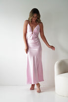 Oh Hello Clothing Women > Clothing > Dresses Adley Soft Satin Maxi Dress | Pink