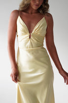 Oh Hello Clothing Women > Clothing > Dresses Adley Soft Satin Maxi Dress | Yellow