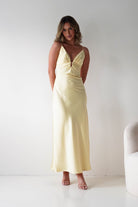 Oh Hello Clothing Women > Clothing > Dresses Adley Soft Satin Maxi Dress | Yellow