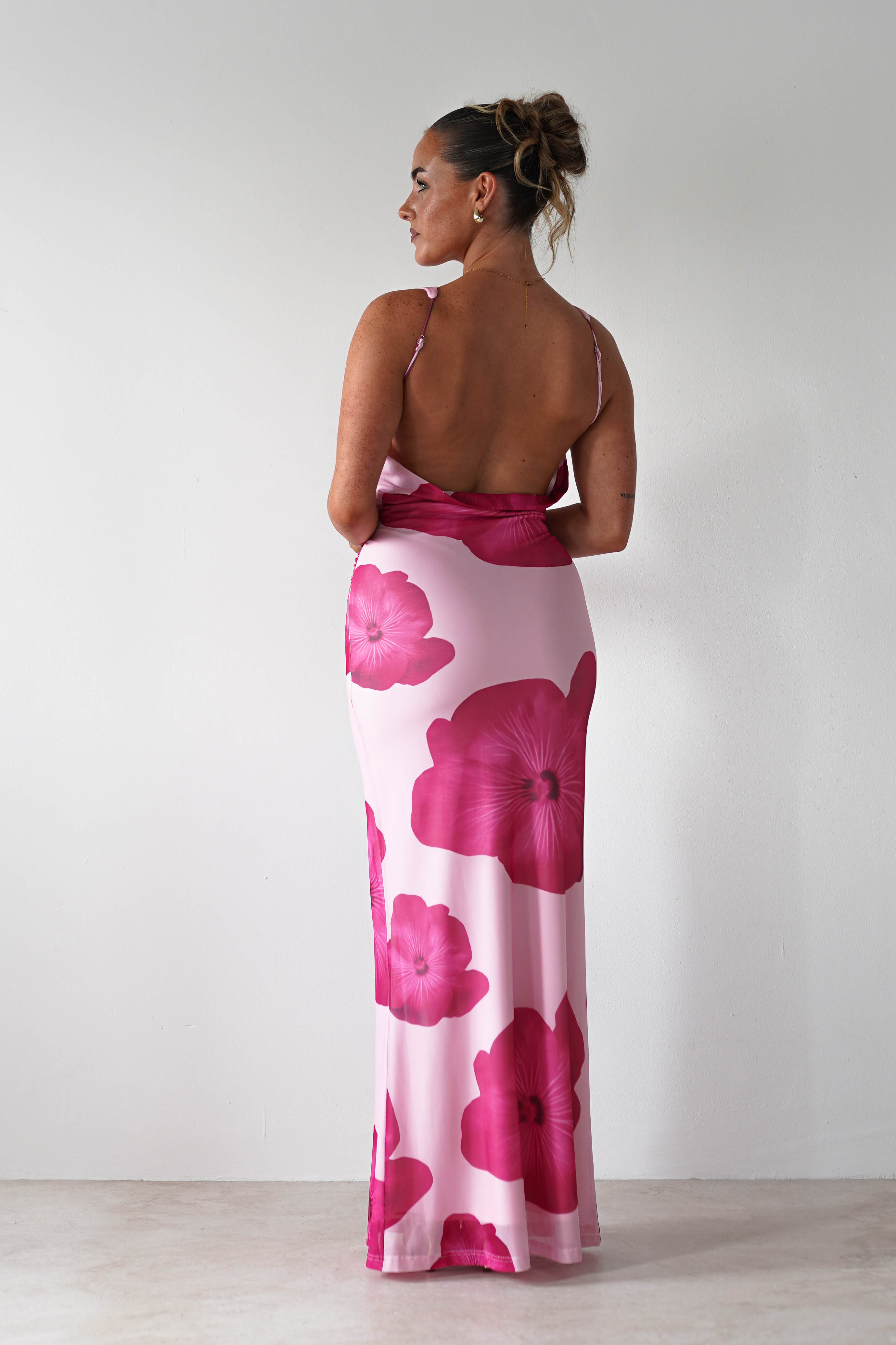 Aidia Floral Mesh Maxi Dress | Pink | Oh Hello Clothing | XS (6)