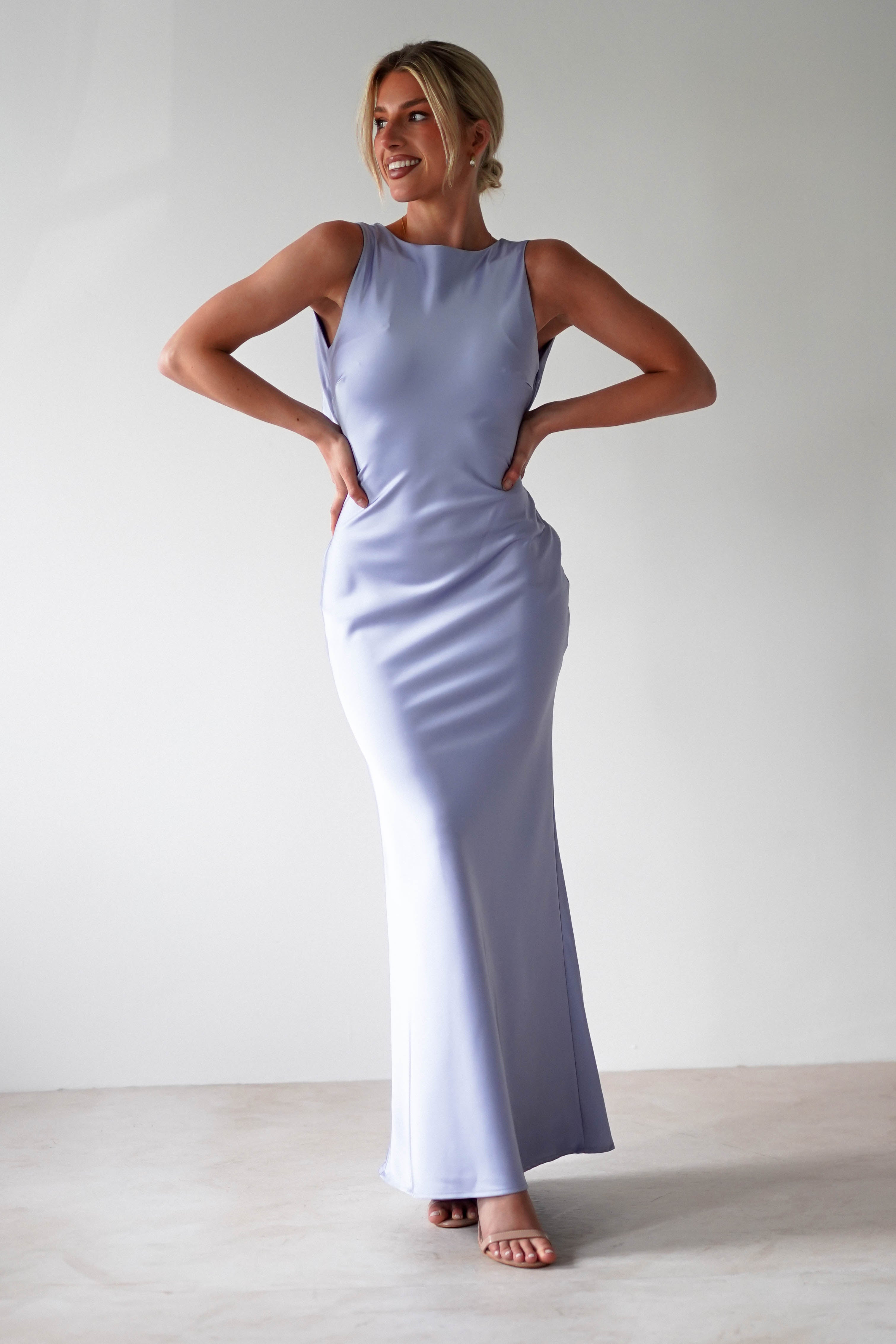 Alanna Soft Matte Satin Maxi Dress Periwinkle Blue | Wedding Guest Dress | Maxi | Satin M (10) Alanna Soft Matte Satin Maxi Dress Periwinkle Blue | Wedding Guest Dress | Maxi | Satin M (10)