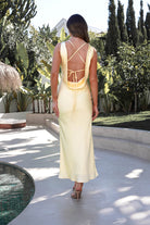 Alanna Soft Matte Satin Maxi Dress Yellow | Wedding Guest Dress | Maxi | Satin | Oh Hello Clothing
