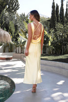 Alanna Soft Matte Satin Maxi Dress Yellow | Wedding Guest Dress | Maxi | Satin | Oh Hello Clothing