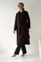 Oh Hello Clothing Blazer & Coats 1*DONE-ATTENTIF-M2533- CHOC/DARK BROWN COAT