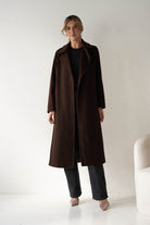 Oh Hello Clothing Blazer & Coats 1*DONE-ATTENTIF-M2533- CHOC/DARK BROWN COAT