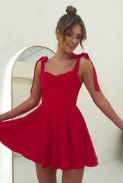 Amara Skater Mini Dress | Red