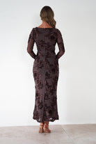 Amelita Long Sleeve Textured Maxi Dress Brown | Wedding Guest Dress | Long Sleeve | Maxi | Oh Hello Clothing