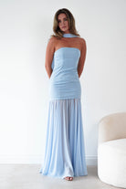Oh Hello Clothing Women > Clothing > Dresses Amora Strapless Structured Maxi Dress | Blue