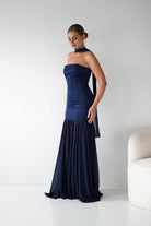 Oh Hello Clothing Women > Clothing > Dresses Amora Strapless Structured Maxi Dress | Navy