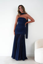 Oh Hello Clothing Women > Clothing > Dresses Amora Strapless Structured Maxi Dress | Navy