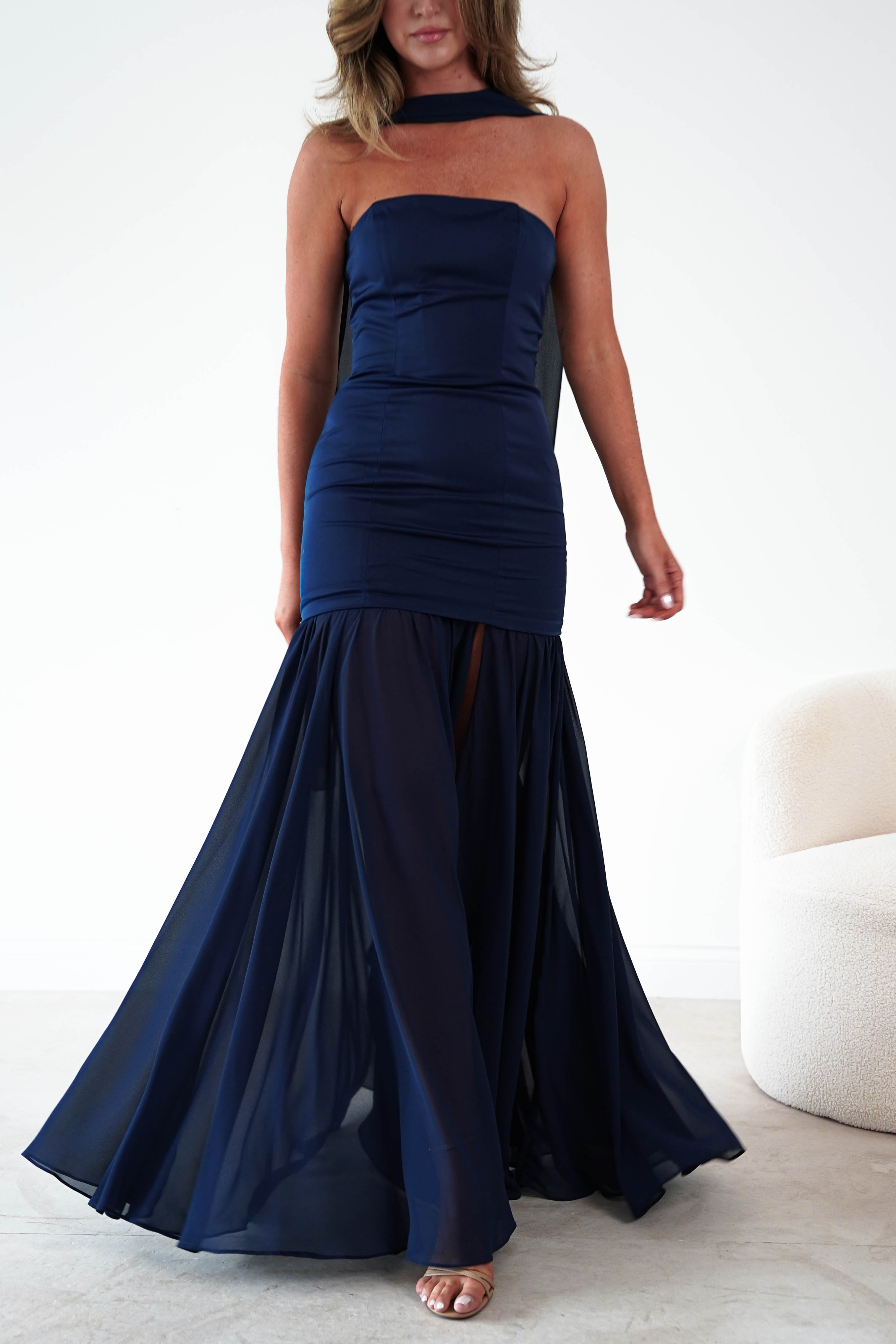 Oh Hello Clothing Women > Clothing > Dresses Amora Strapless Structured Maxi Dress | Navy
