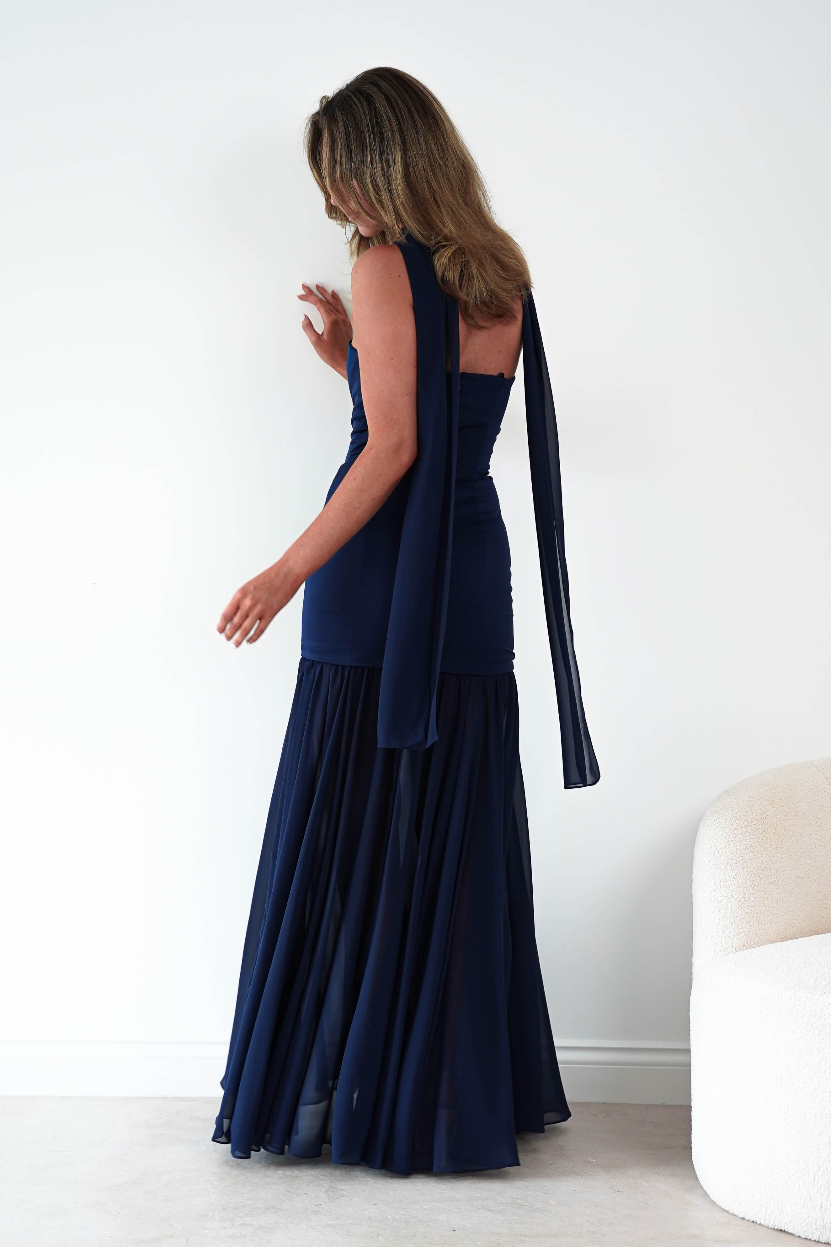 Oh Hello Clothing Women > Clothing > Dresses Amora Strapless Structured Maxi Dress | Navy
