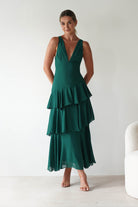 Andalusia Ruffle Maxi Dress Forest Green | Wedding Guest Dress | Maxi | Oh Hello Clothing