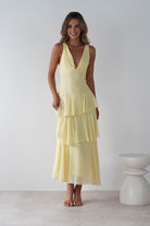 Andalusia Ruffle Maxi Dress Yellow | Wedding Guest Dress | Maxi | Oh Hello Clothing