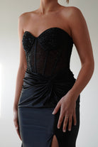 Andrina Rhinestone Strapless Gown | Black | Debs & Prom | Formal Gown | Oh Hello Clothing