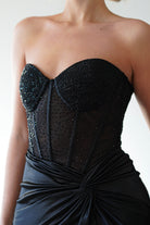 Andrina Rhinestone Strapless Gown | Black | Debs & Prom | Formal Gown | Oh Hello Clothing