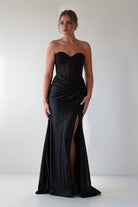 Andrina Rhinestone Strapless Gown | Black | Debs & Prom | Formal Gown | Oh Hello Clothing