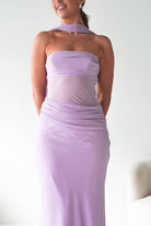 Oh Hello Clothing Women > Clothing > Dresses Antionia Strapless Mesh Maxi Dress | Lilac
