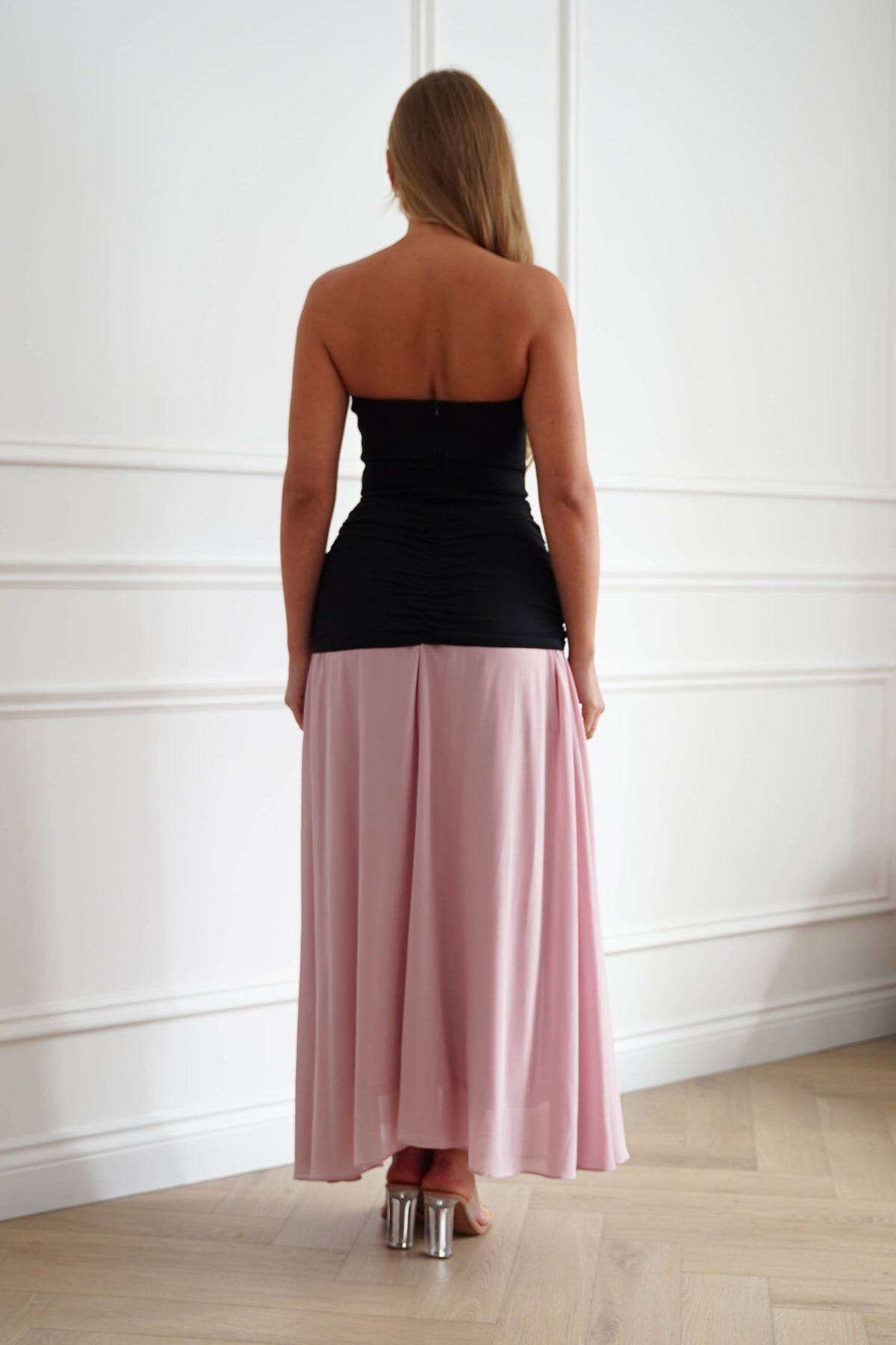 Oh Hello Clothing Women > Clothing > Dresses Ashleigh Strapless Midaxi Dress | Black/Pink