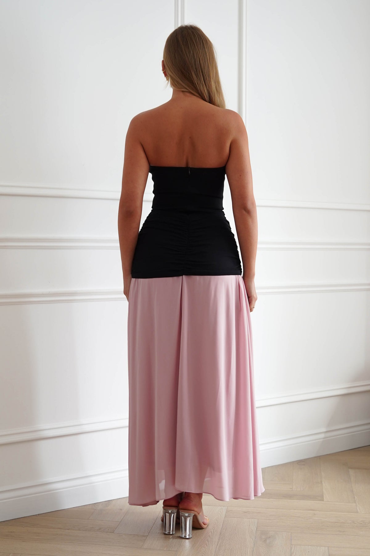 Oh Hello Clothing Women > Clothing > Dresses Ashleigh Strapless Midaxi Dress | Black/Pink