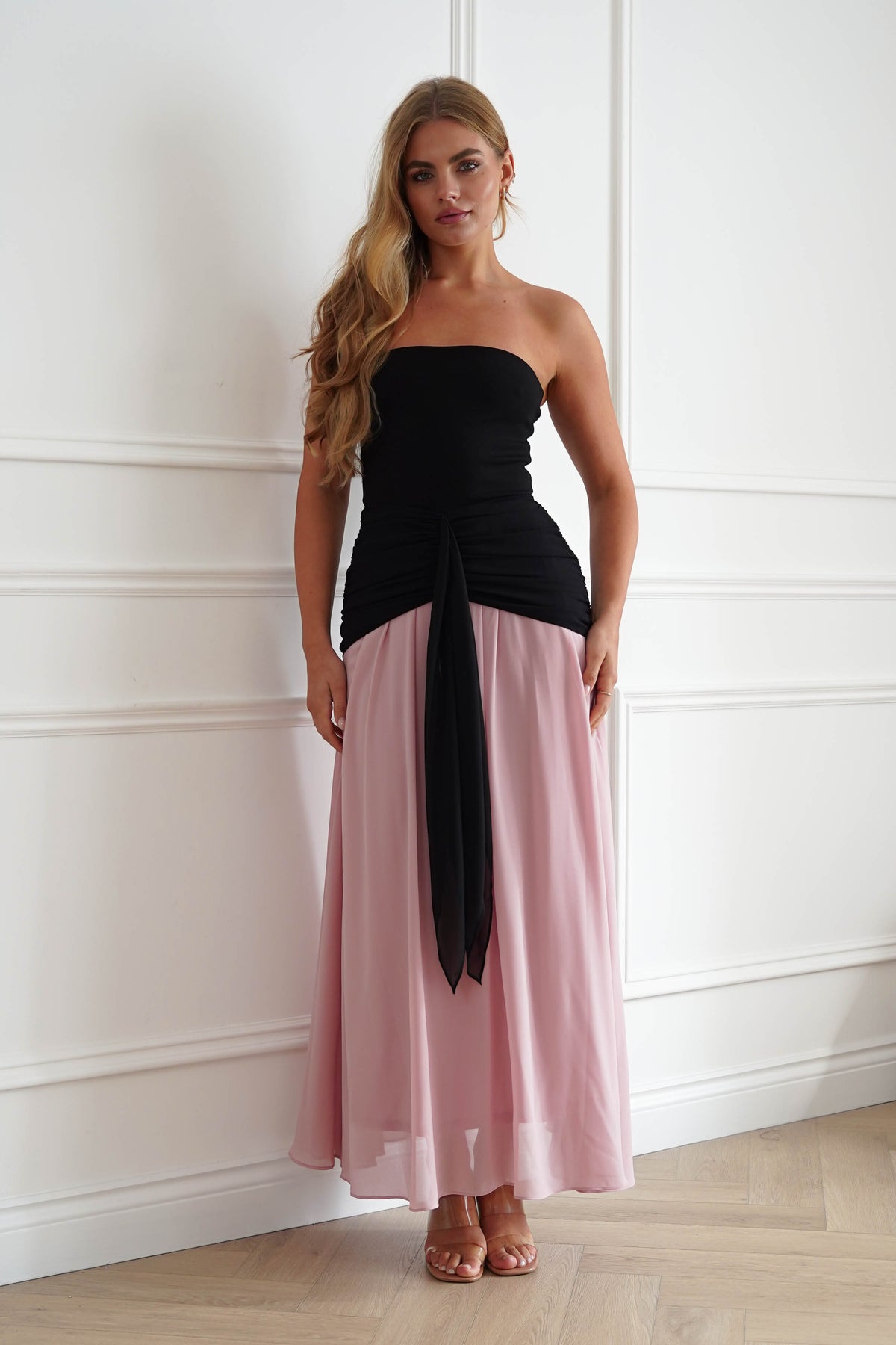 Oh Hello Clothing Women > Clothing > Dresses Ashleigh Strapless Midaxi Dress | Black/Pink
